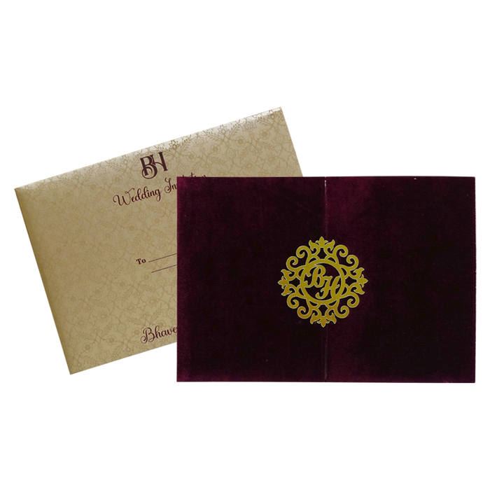 Red Velvet Fabric Invitation