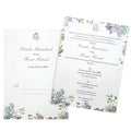 White floral theme single sheet wedding card