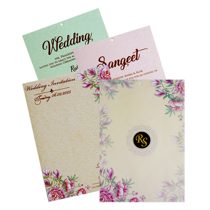 Pink Hibiscus Wedding Invitation Card
