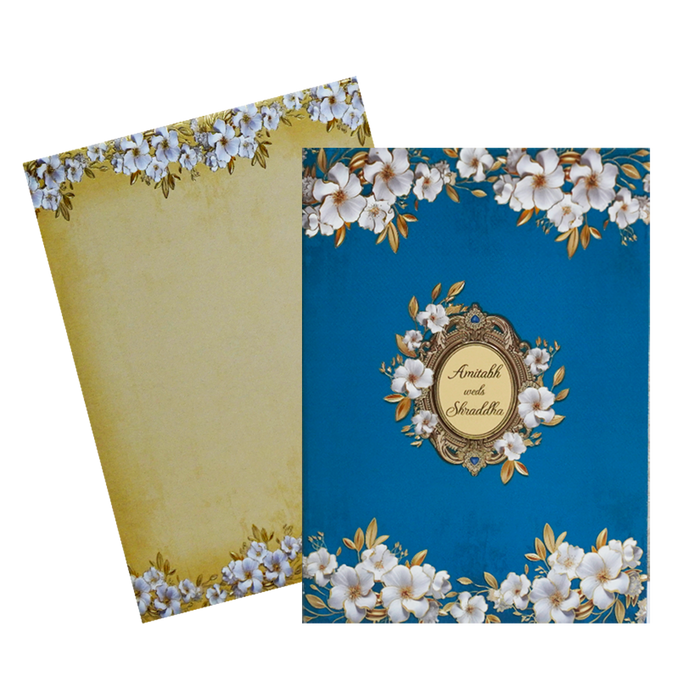 Green Floral Padded Marriage Card