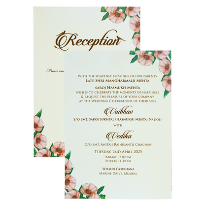 Peach Door Wedding Invitation Card