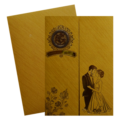 Gold Shiny Ganesha Wedding Card