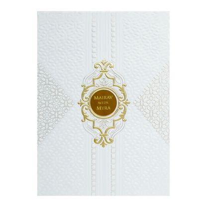 White Acrylic Embossed Wedding Invitation