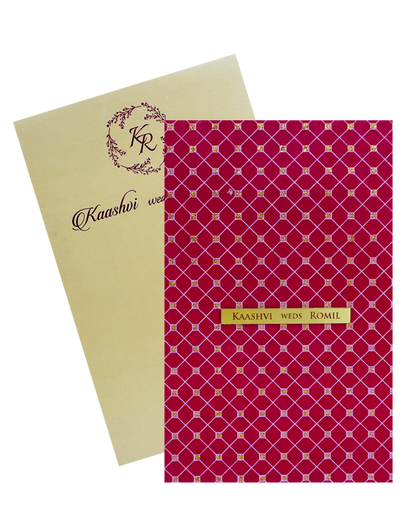 Cream Red Single Wolly Invitation