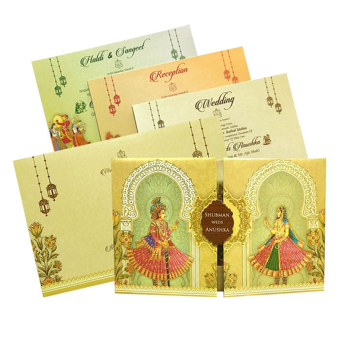 Cream Door Padded Wedding Invitation