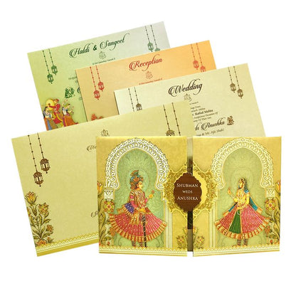Cream Door Padded Wedding Invitation