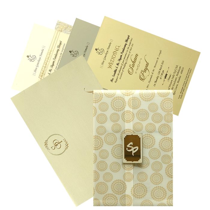 Cream Floral Tracing Invitation Card
