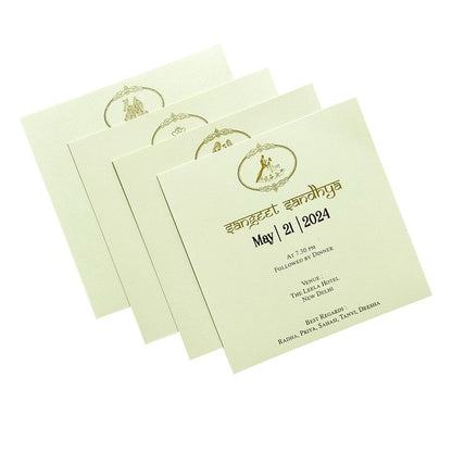 Ivory Laser Cut Box Invitation Card
