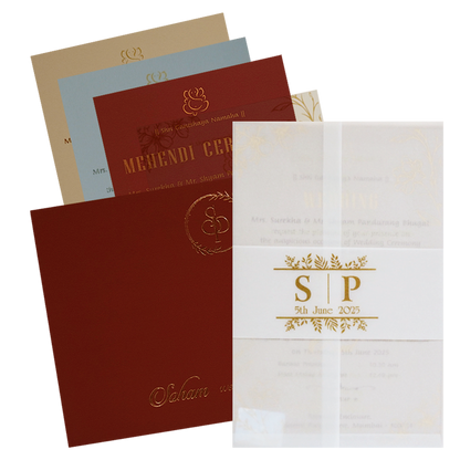 Cherry Red Tracing Invitation Card