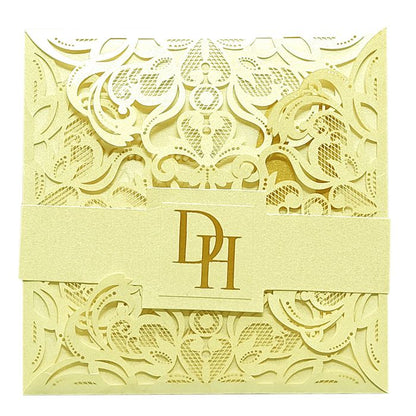 White Floral Laser Cut Invitation Card