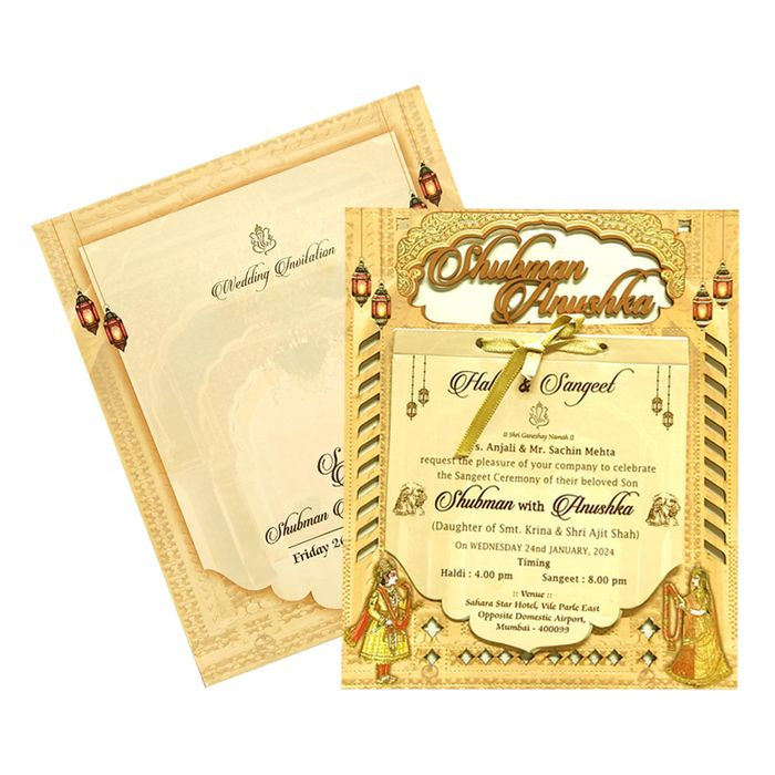 Cream Traditional Laser Cut Wedding Card