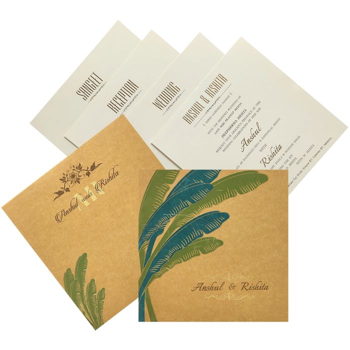 Kakhi Brown Wedding Card