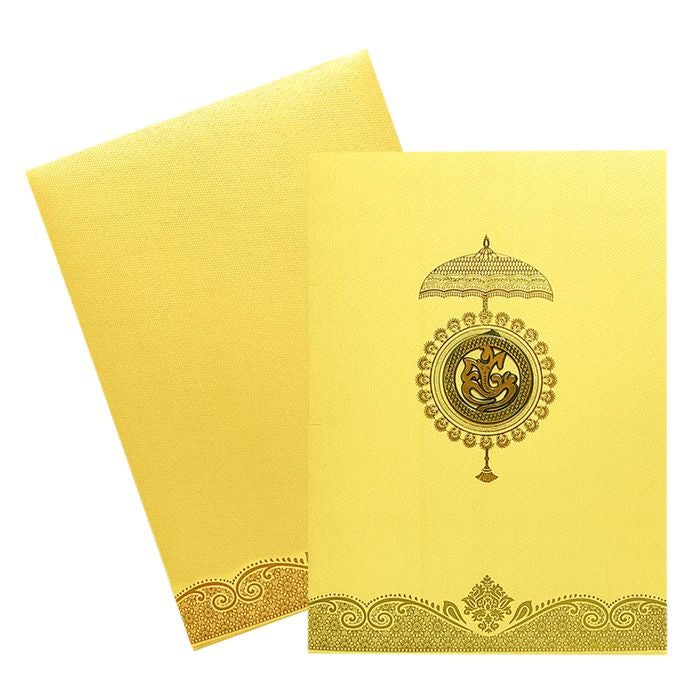 Gold Ganesha Wedding Invitation Card