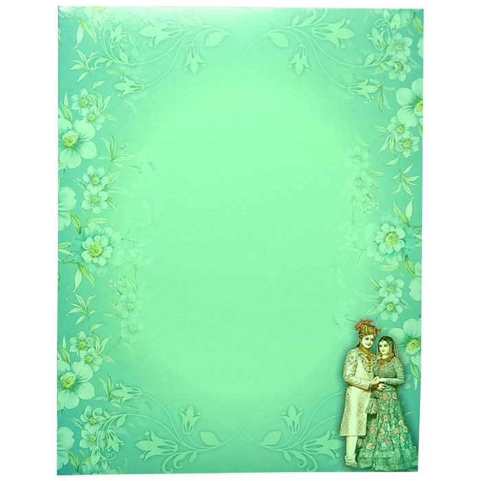 Green Bride And Groom Wedding Card-KNKJ1105