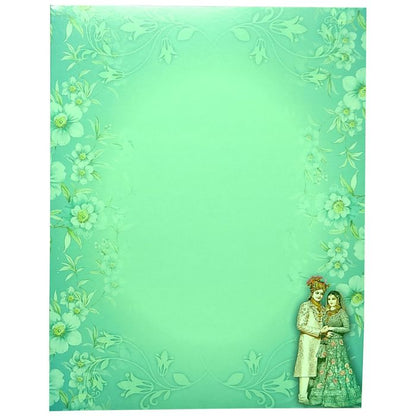 Green Bride And Groom Wedding Card-KNKJ1105