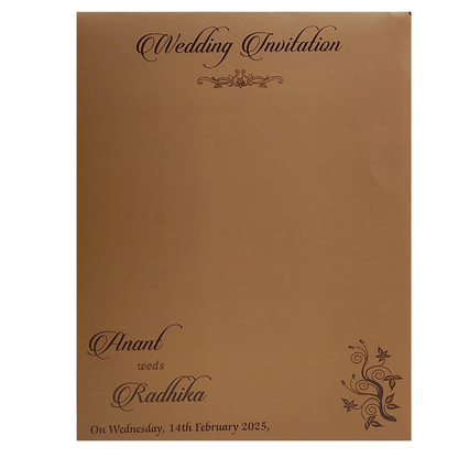 Brown Floral Acrylic Wedding Card