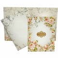 Cream Offset Floral Invitation Card In Jumbo Size With Name Plate-KNKJ1087