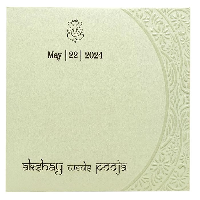 Ivory Laser Cut Box Invitation Card