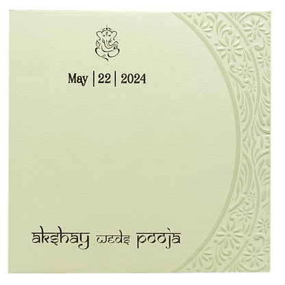 Ivory Laser Cut Box Invitation Card