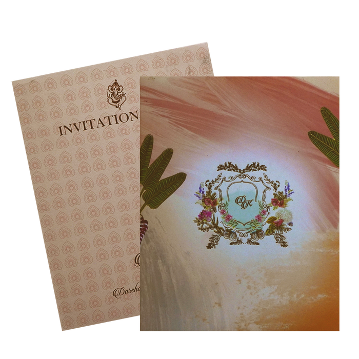 Light Salmon Pink Marriage Invitation