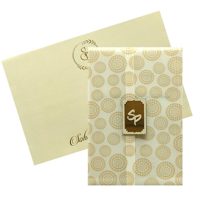 Cream Floral Tracing Invitation Card