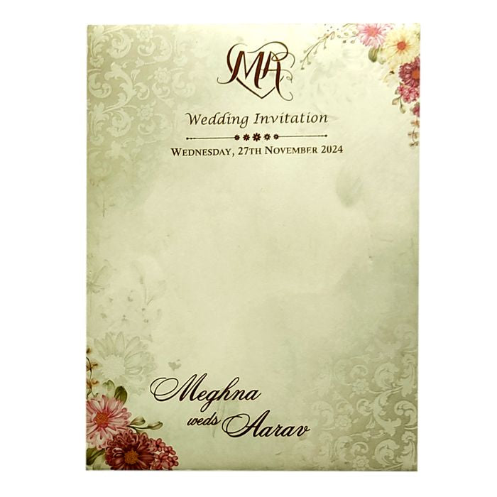 Light Cyan Blue Floral Invitation