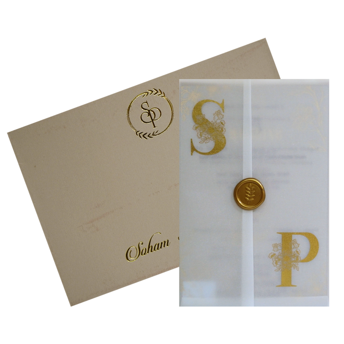 Beige Tracing Sheet Invitation Card