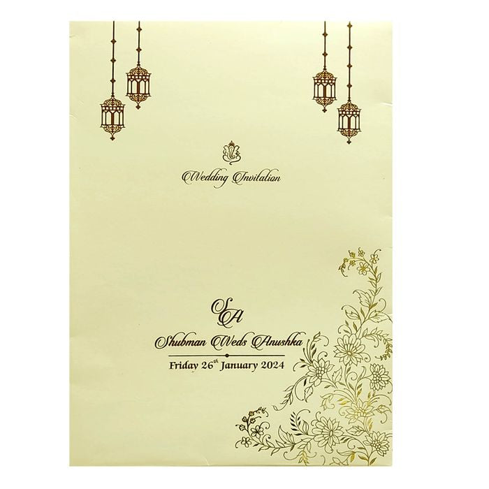 White Floral Wedding Invitation Card