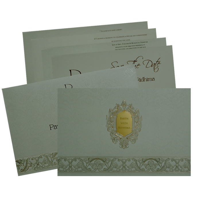 Grey Wedding Card
