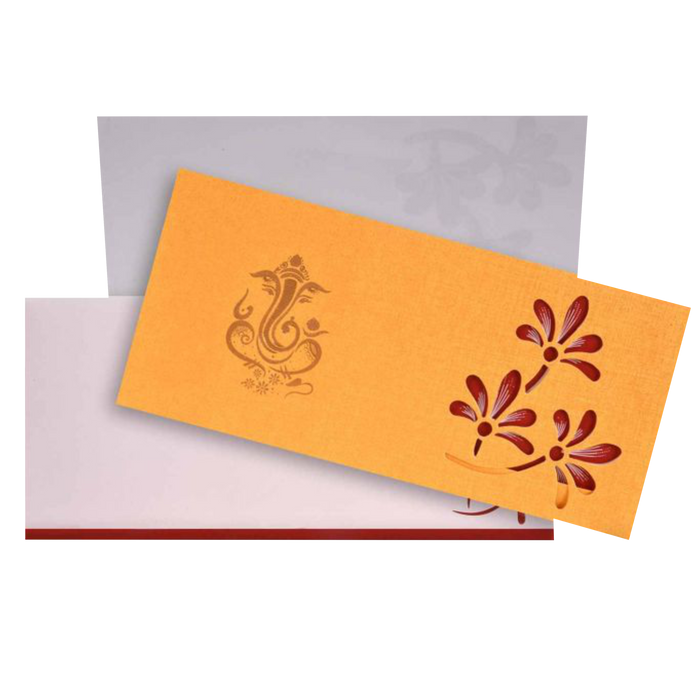 Awesome Blossom Theme With Ganesha Wedding Card
