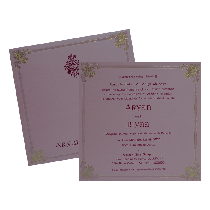 Plum Pink Floral Single Card