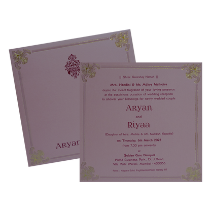 Plum Pink Floral Single Card