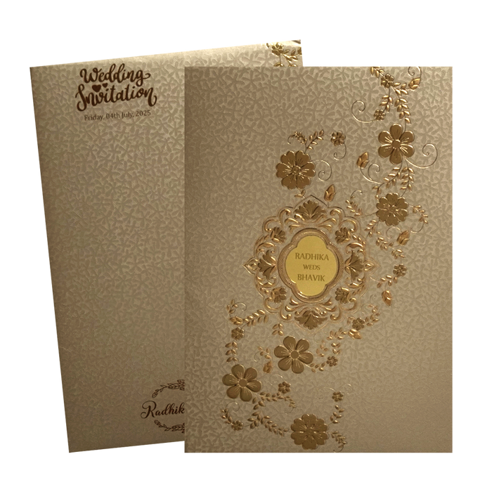 Light Brown Padded Wedding Invitation