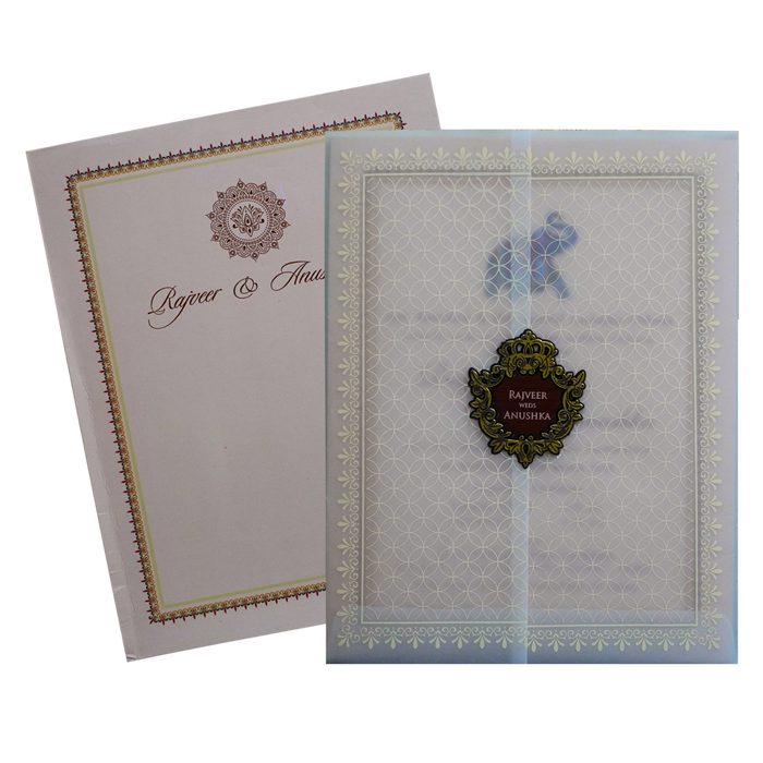 Peach Tracing Wedding Card Design