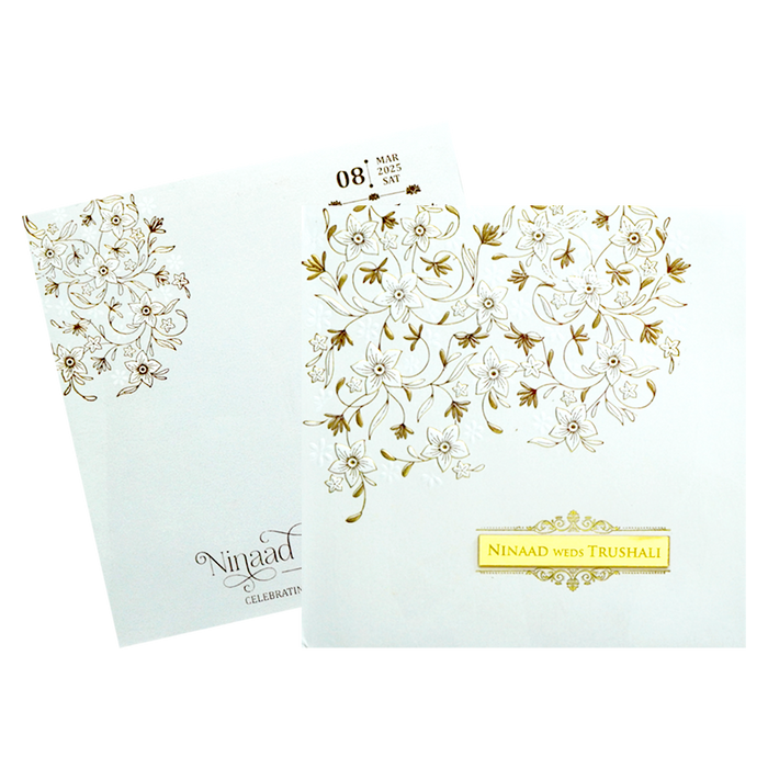 Pearly White Padded Invitation