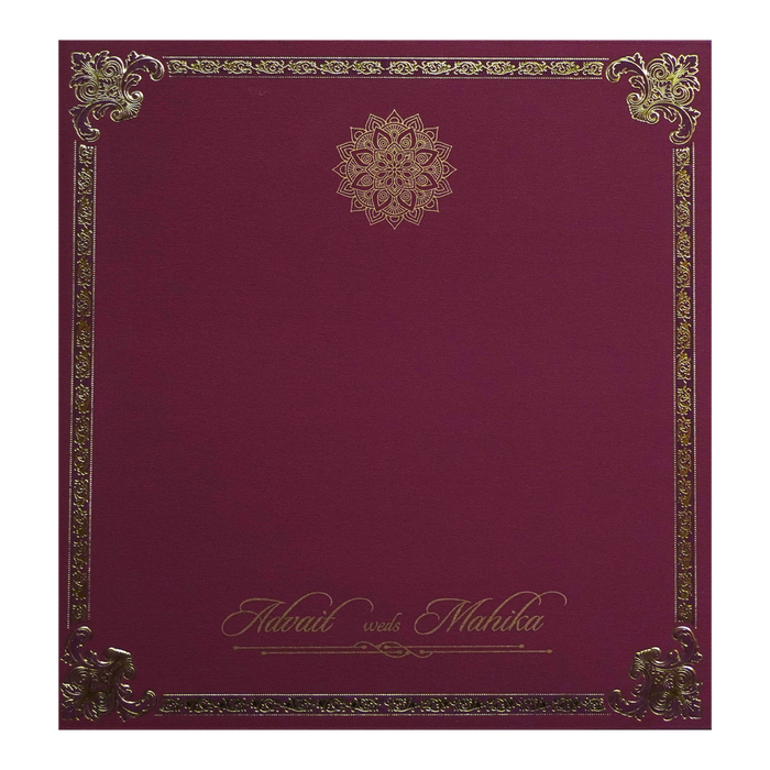 Wine Red Single Sheet Invitation