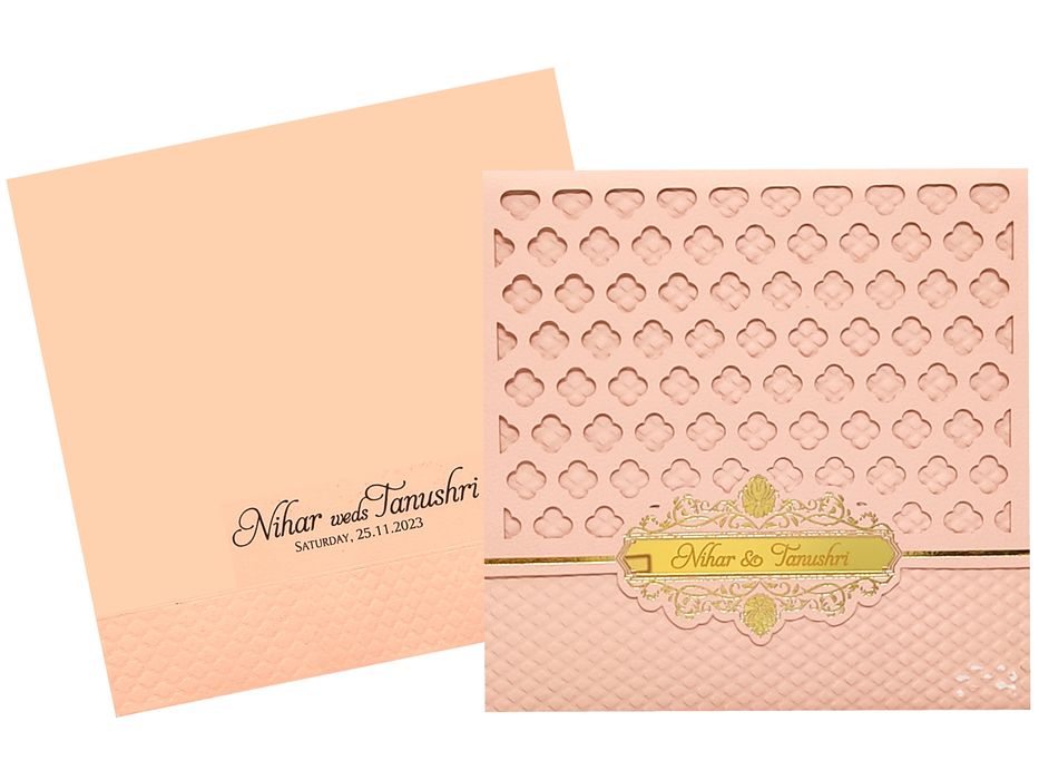 Pink Die Cut Invitation Card