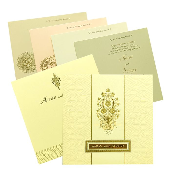 Pale Pink Floral Foil Invitation
