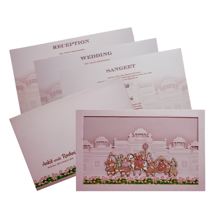 Peach Royal Padded Wedding Invitation