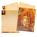 Brown Classic Ganesha With Elephant Background In Offset Print-KNKC4025
