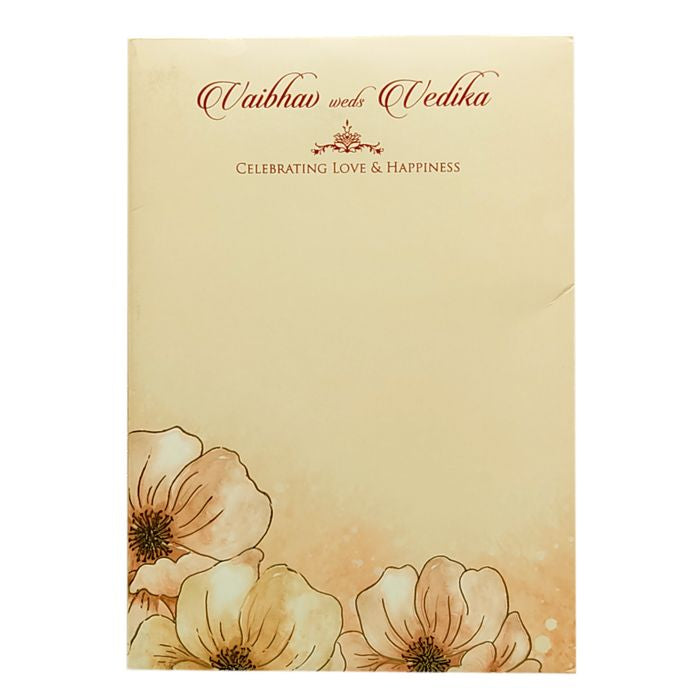 Pink Padded Blossom Invitation Card