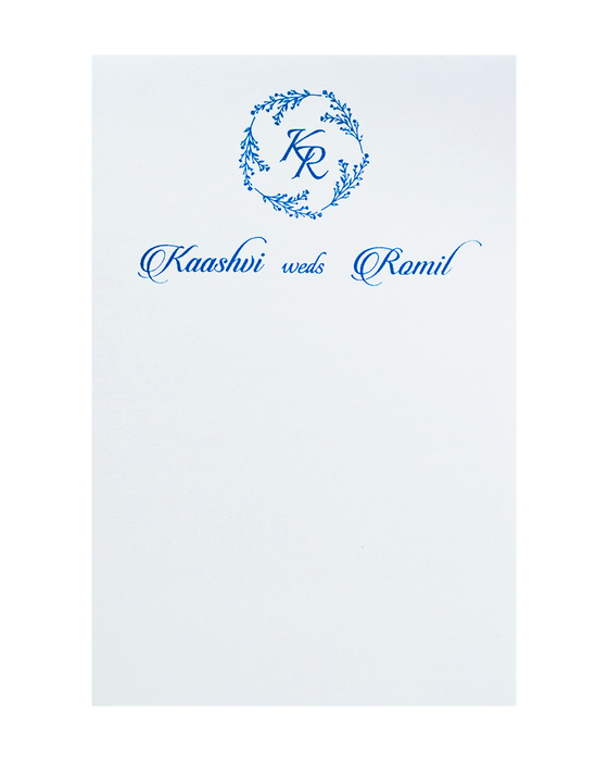 Blue Glitter Tracing Sheet Invitation Card