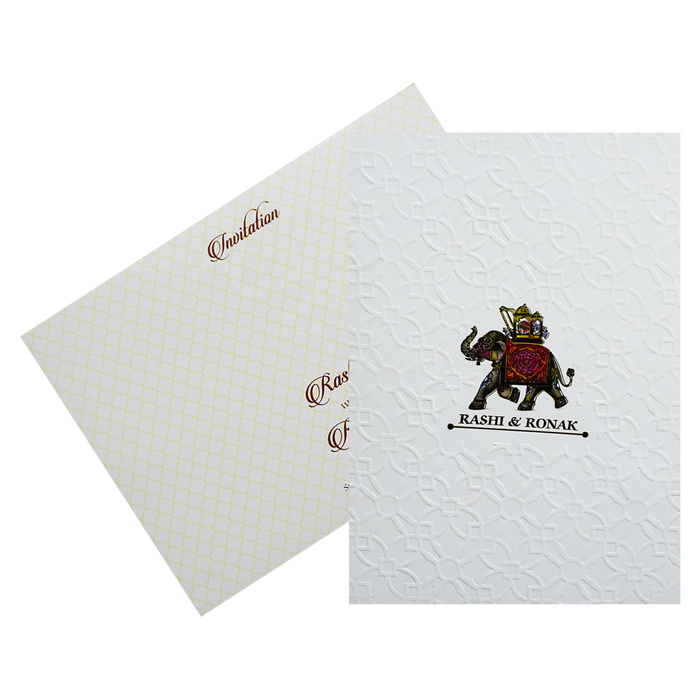 White Padded Wedding Invitation