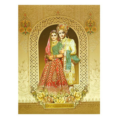 Cream Bride Groom Wedding Invitation Card