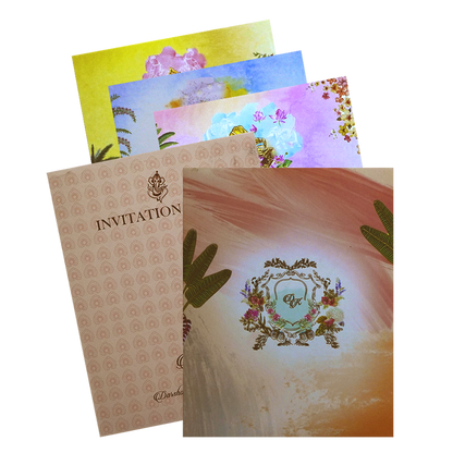 Light Salmon Pink Marriage Invitation