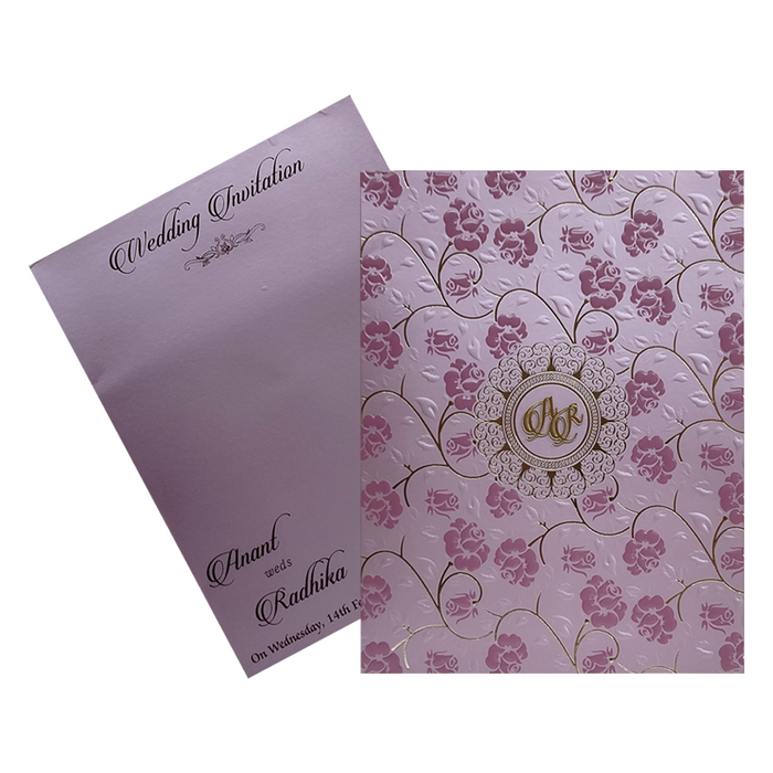 Pink Flower Wedding Invitation Card