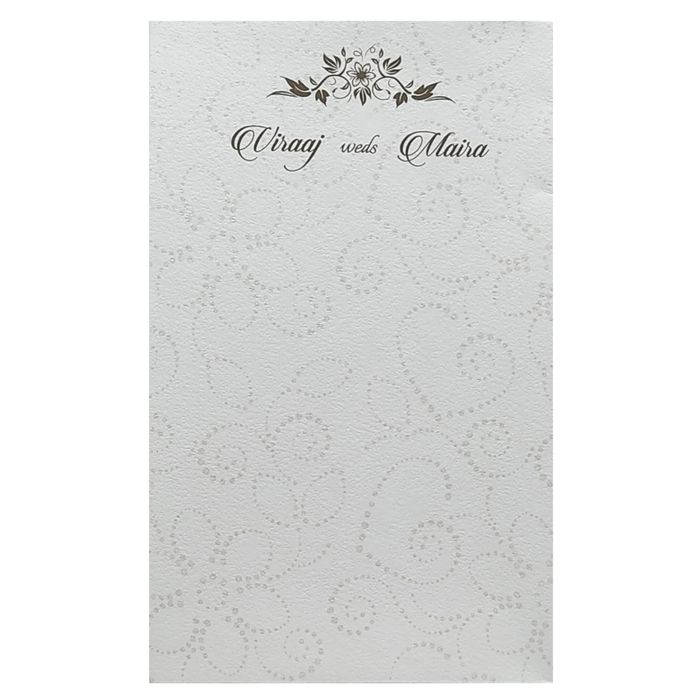 White Embossed Lotus Invitation Card