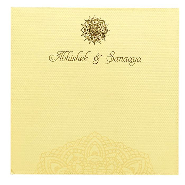 Cream Ganesha Invitation Card