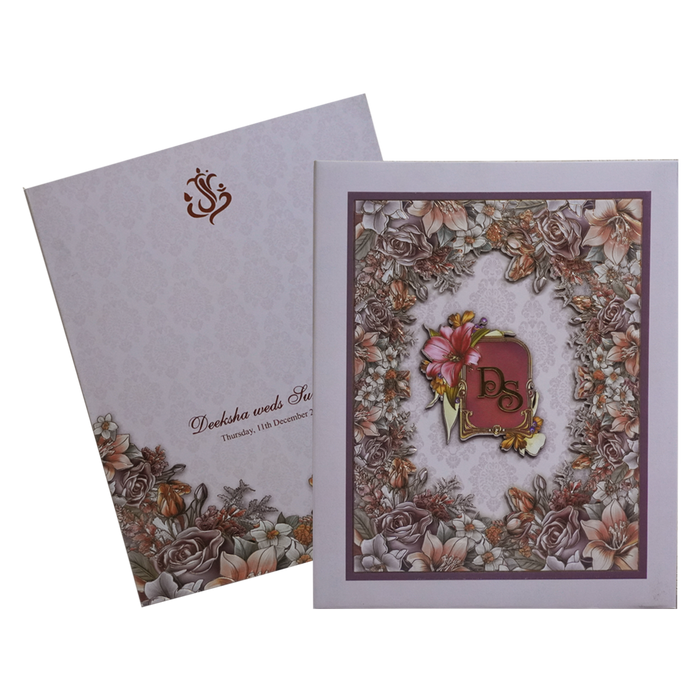 Dusty Purple Laser Cut Premium Wedding Invitation
