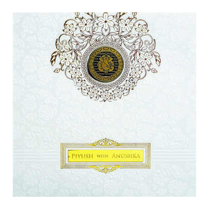 White Ganesh Wedding Card